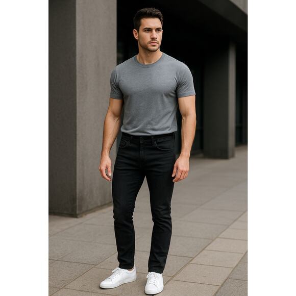 Barbell Apparel Jeans Men’s 32 Black Athletic Fit Stretch Denim Pants - Picture 1 of 14